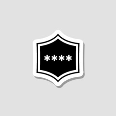 Security shield sticker icon isolated on white background