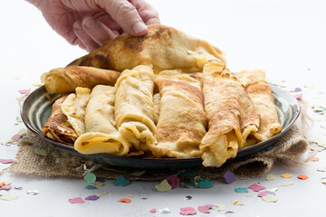 Frisuelos for carnival, photo in studio, Asturias, Spain