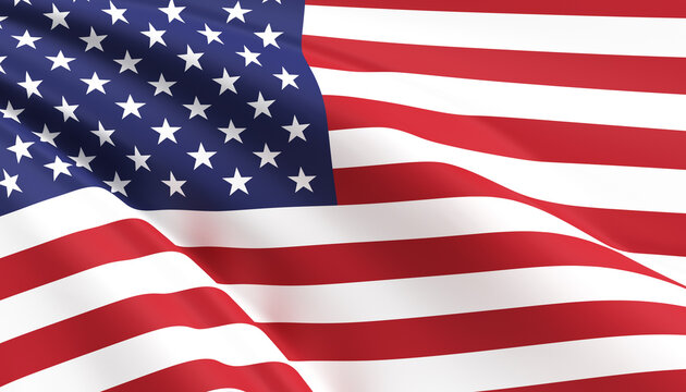 USA flag 3D Illustration