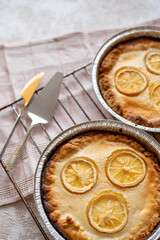 lemon cake, fresh homemade cakes in the form of a light background