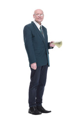 Fototapeta premium personable business man with a wad of dollar bills