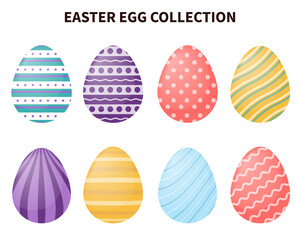 Easter eggs collection with different pattern or motifs