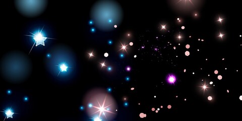 Magic Stars Stock Image Black Background