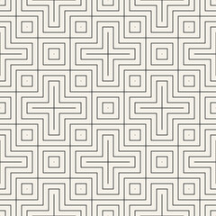 Vector seamless pattern. Repeating geometric black and white cross lines. Abstract lattice background design.