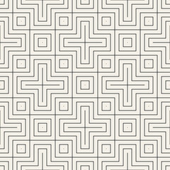 Vector seamless pattern. Repeating geometric black and white cross lines. Abstract lattice background design.
