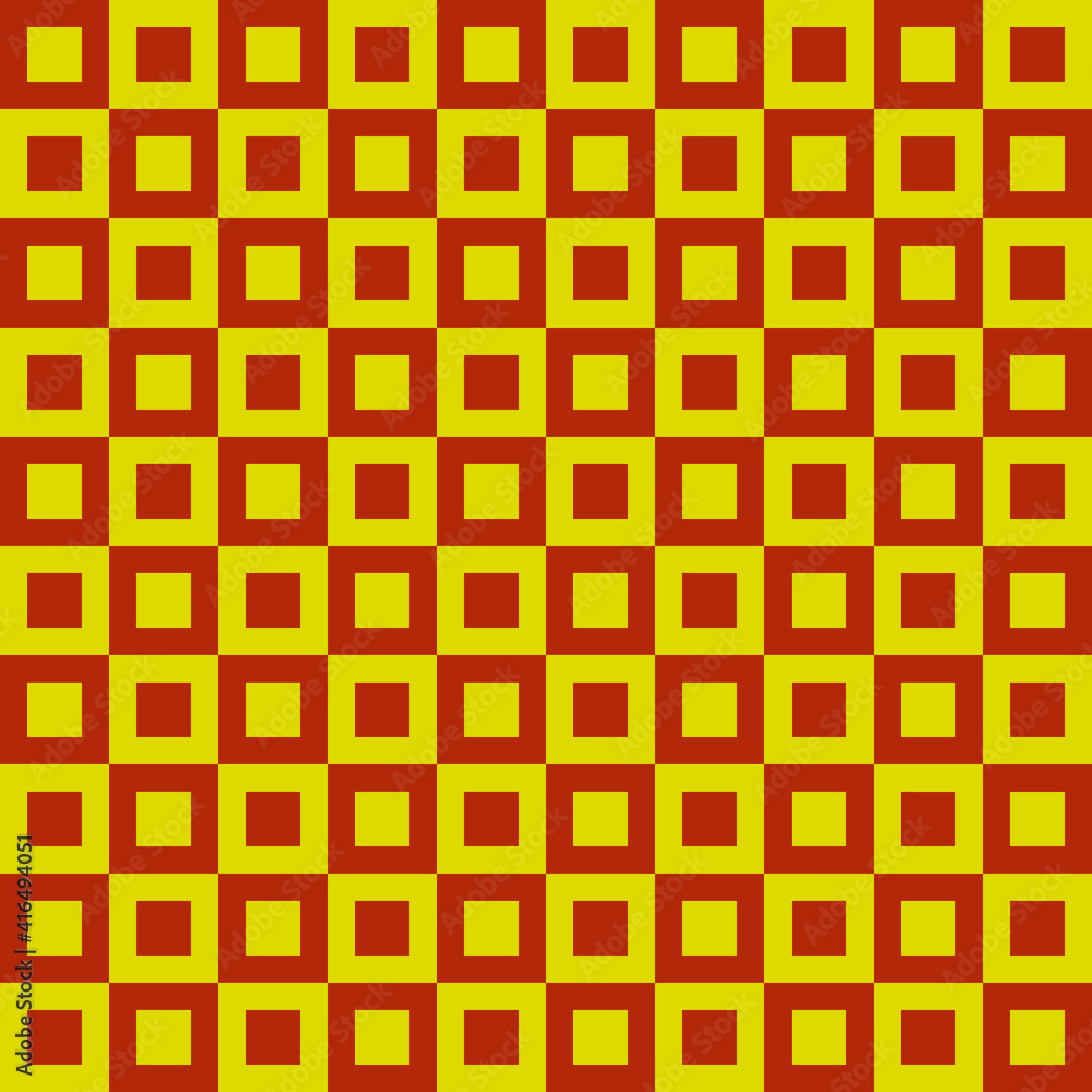 Poster Red yellow squares pattern. Vector pattern.