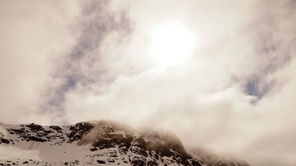 Snow Hiking on the Arctic Circle Trail in Greenland between Kangerlussuaq and Sisimiut during...