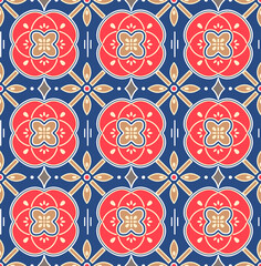 Japanese Luxury Flower Vector Seamless Pattern