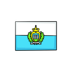 San Marino flag in drawing style isolated vector. Hand drawn object illustration for your presentation, teaching materials or others.