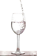 water pouring into glass