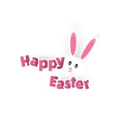 Happy Easter Card With Funny Bunny