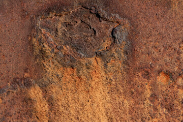 Rusty old painted metal background.