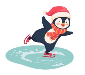 Penguin ice skating