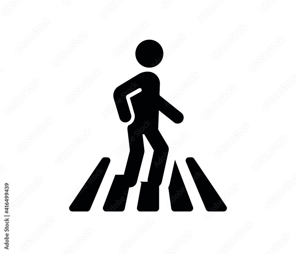 Poster man passing way vector icon. editable stroke. symbol in line art style for design, presentation, web