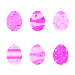 This is a vector set of Easter eggs isolated on white background.