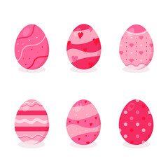 This is a vector set of Easter eggs isolated on white background.