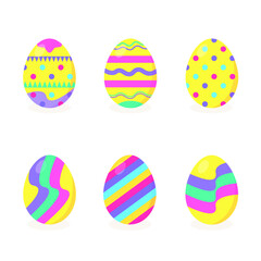 This is a vector set of Easter eggs isolated on white background.