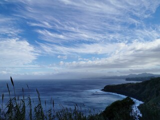 View on the Atlantic Ocean on the island of S&atilde;o Miguel (Azores, Portugal)