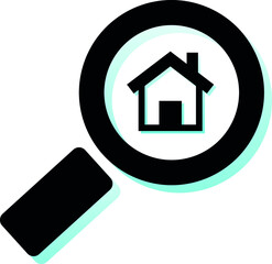 home icon with magnifying glass