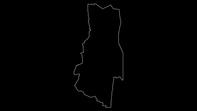 Lubombo Eswatini region map outline animation
