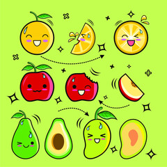 Cute Fruits Illustration