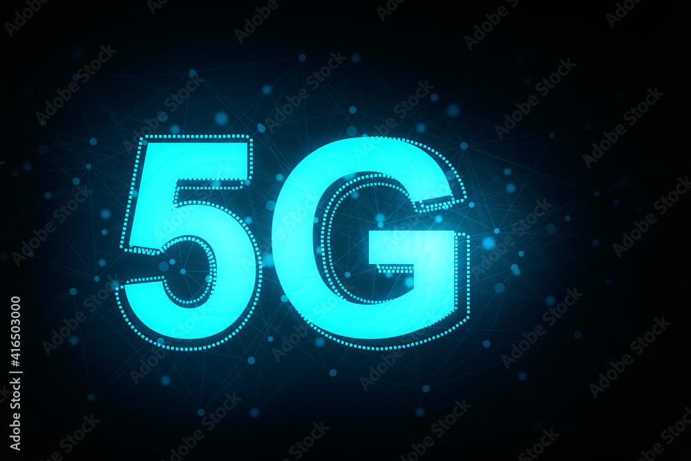 Poster 2d rendering 5g network 5g connection
