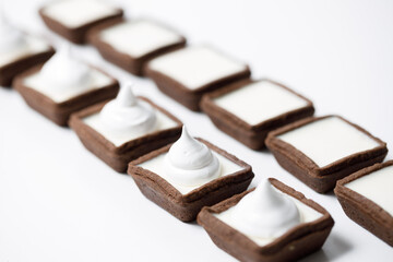 White background delicious tasty sweet dessert