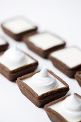 White background delicious tasty sweet dessert
