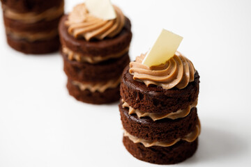 White background delicious tasty sweet dessert