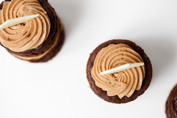 White background delicious tasty sweet dessert