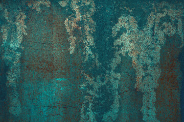 Luxurious abstract background of saturated shades of sea water, emerald. Corroded metal background....