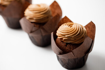 White background delicious tasty sweet dessert
