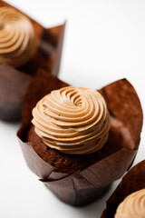 White background delicious tasty sweet dessert
