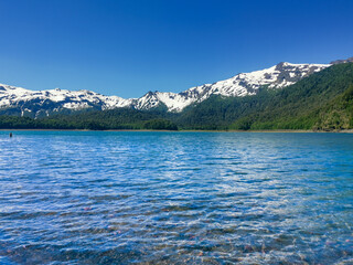 lake and mountains