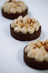 White background delicious tasty sweet dessert