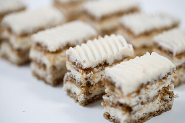 White background delicious tasty sweet dessert