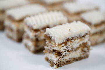 White background delicious tasty sweet dessert
