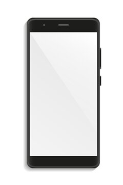 Modern telephone with blank touchscreen isolate on white for design. Vector illustration