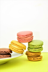 Colorful, sweet, traditional macarons from France.