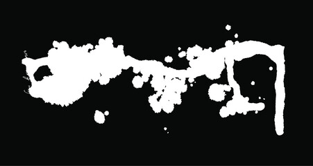 Hand Drawn Set of black paint drop. Black and white Abstract Brush Background. Grunge Vector Illustration