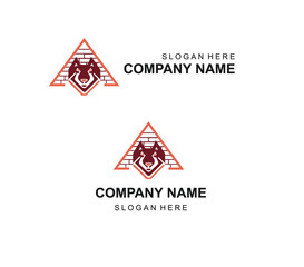 Obraz premium Logo husky dog house veterinary