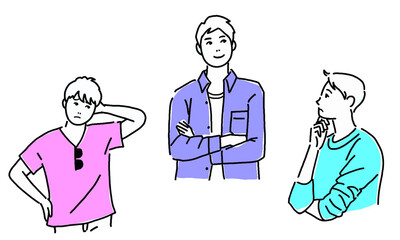 Fashion line art for young men