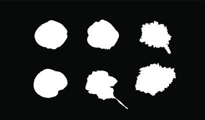 Hand Drawn Set of black paint drop. Black and white Abstract Brush Background. Grunge Vector Illustration