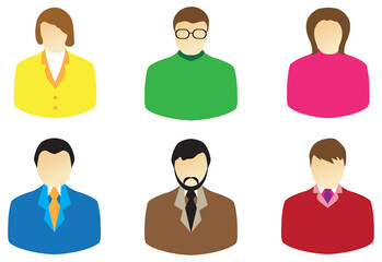 Fototapeta premium Business people icons, vector illustration over white backgound