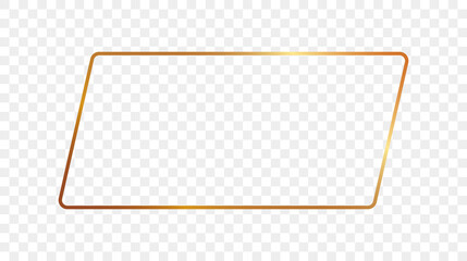 Gold glowing rounded rectangular shape frame