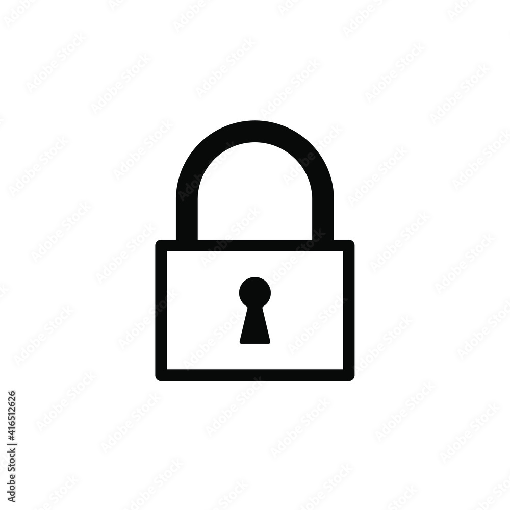 Aufkleber lock icon symbol with keyhole. padlock sign. security access logo. vector illustration image. black 