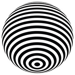 Op art, Optical Art, Abstract vector black and white background . ball 3d design, with organic effect.