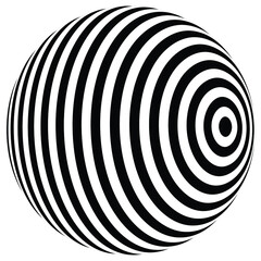 Op art, Optical Art, Abstract vector black and white background . ball 3d design, with organic effect.