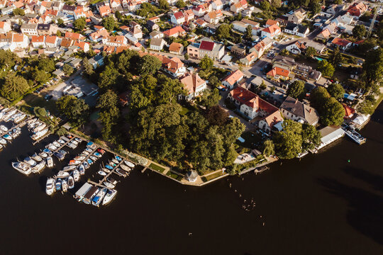 aerial view of Caputh and lake Schwielow, Berlin Brandenburg