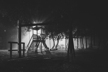 Park in the fog